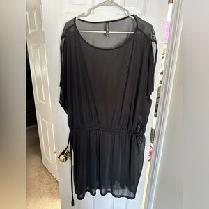Torrid SZ 3 Black Swim Cover Up Worn Once EUC! Drawstring Waist Beautiful Design
